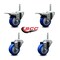 Service Caster 3 Inch Blue Polyurethane Swivel 34 Inch Threaded Stem Caster Set 2 Total Lock Brakes SCC-TSTTL20S314-PPUB-BLUE-34212-2-S2 - alternate 2
